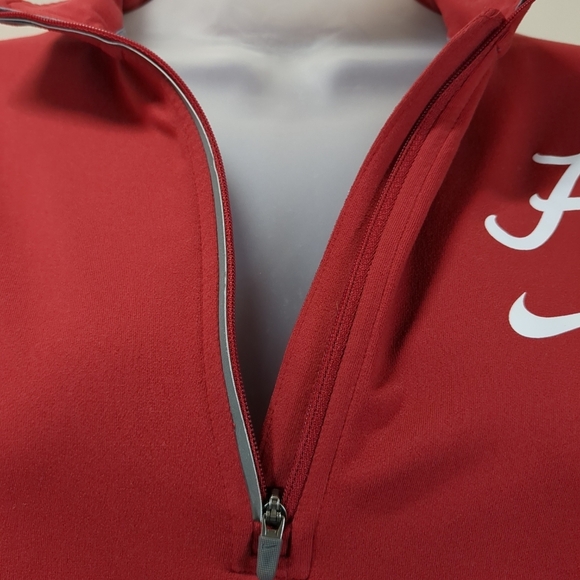 Nike women's Alabama lightweight 1/4 zip pullover shirt red/white, size M - Picture 3 of 14